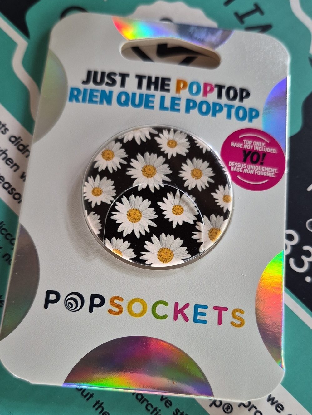 PopSocket Daisy PopTop - Black, White & Yellow
